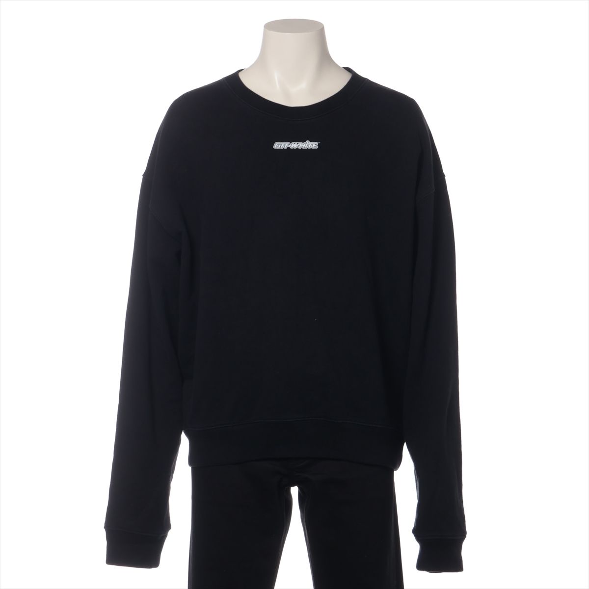 OFF-WHITE オフホワイト　コットン　スウェット　トップス　ブラック　マーカー　アロー　Lサイズ　OMBA035EFLE002　メンズ　