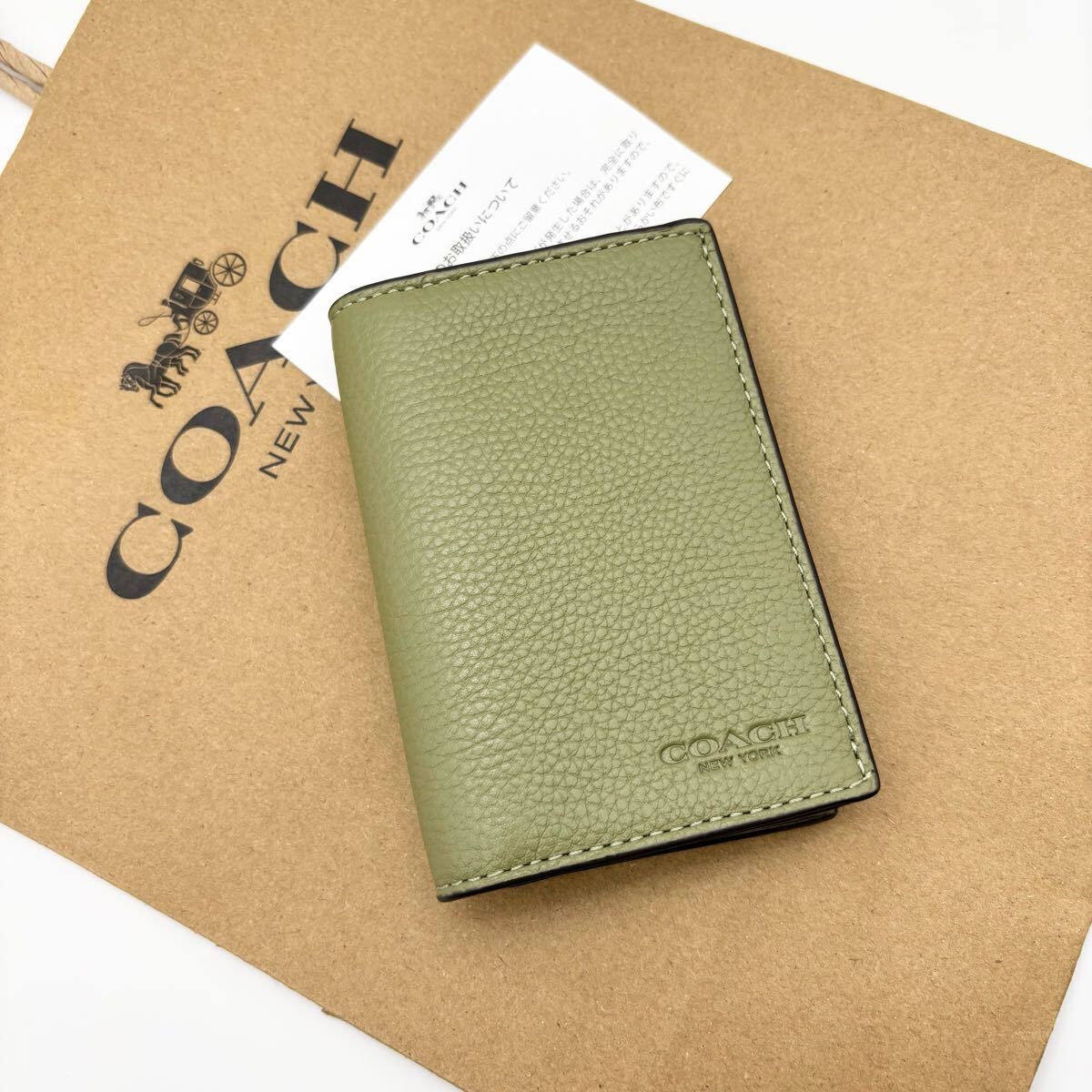 【新品　未使用】COACH カードケース　名刺入れ　小物入れ　箱付き 新品・未使用(ワケあり)】【COACH☆新品】バイフォールド カード