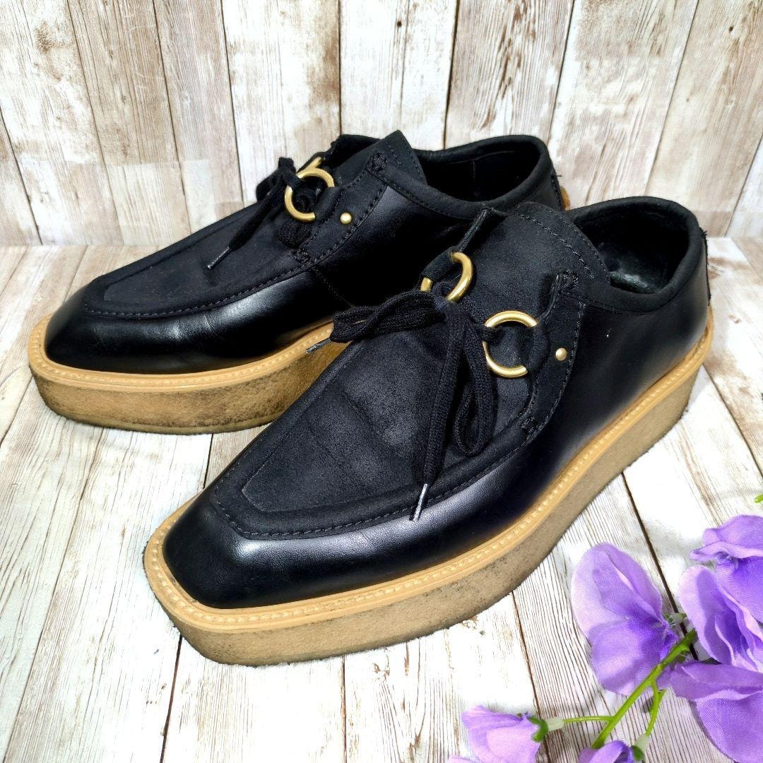 【ステラマッカートニー】厚底ローファー☆モカシンシューズ☆クレープソール☆430851☆STELLAMcCARTNEY☆スエード×レザー☆レディース