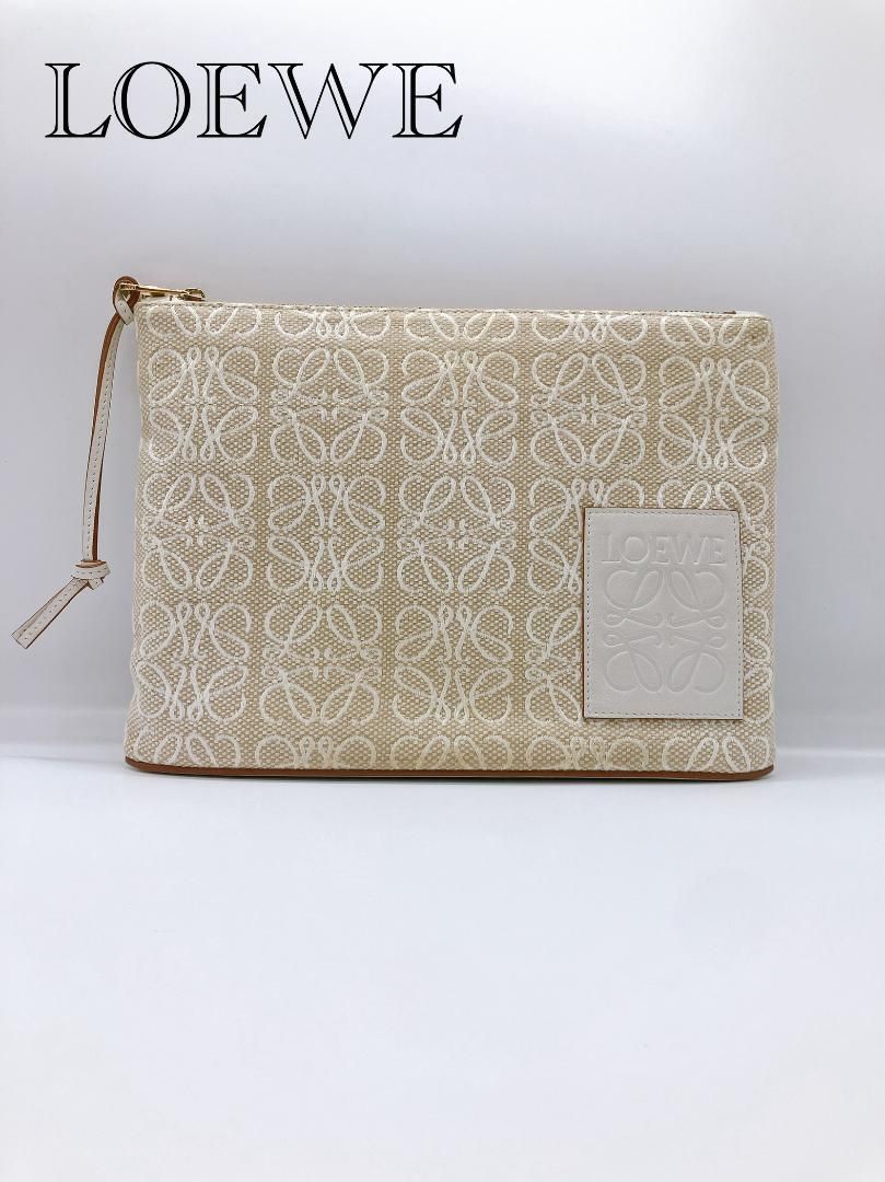 目立った傷や汚れなし】LOEWE オブロング アナグラム セカンド