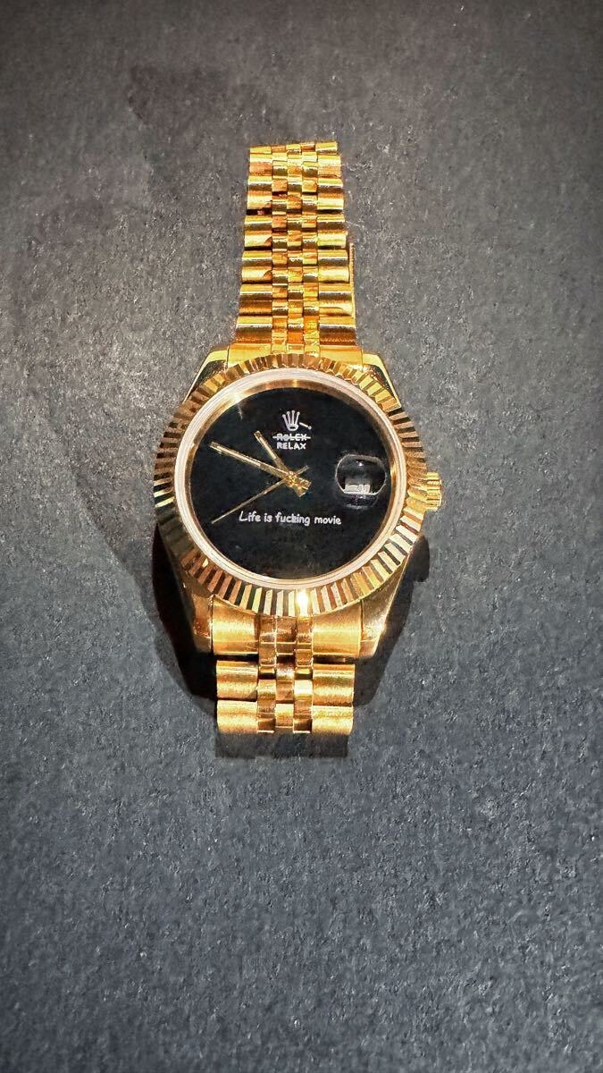 新品　12月限定1万円引き　腕時計 自動巻き ロレックス風デイトジャスト ゴールドウォッチ　Rolexではない メンズ　パロディ時計　