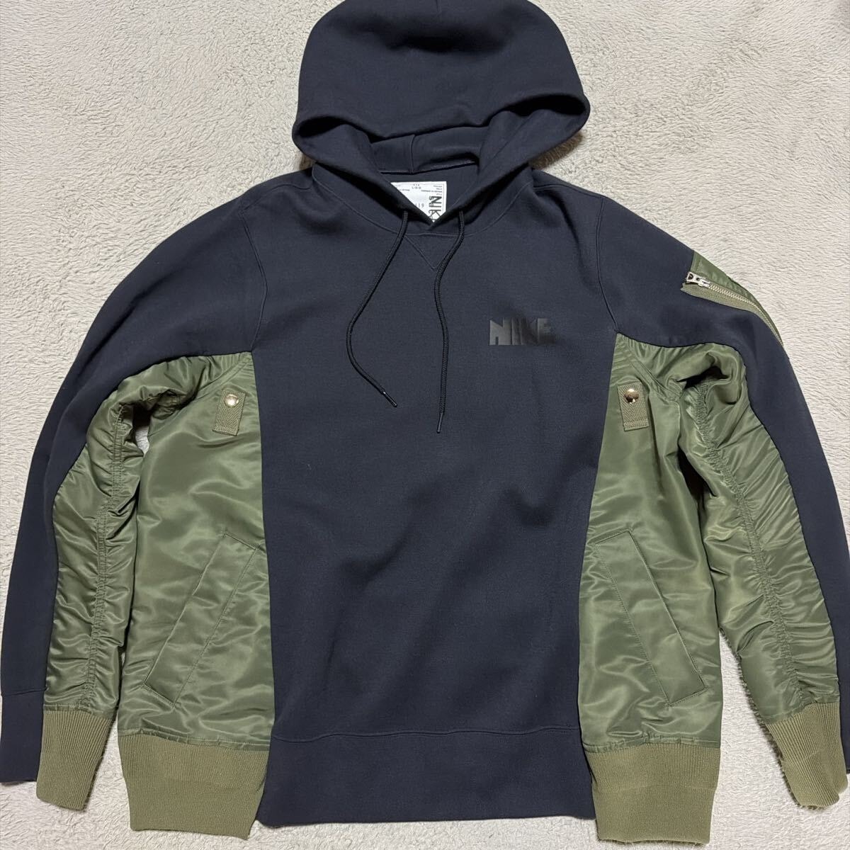 sacai NIKE NRG ドッキング　HOODIE パーカー　L ネイビー　オリーブ　olive navy