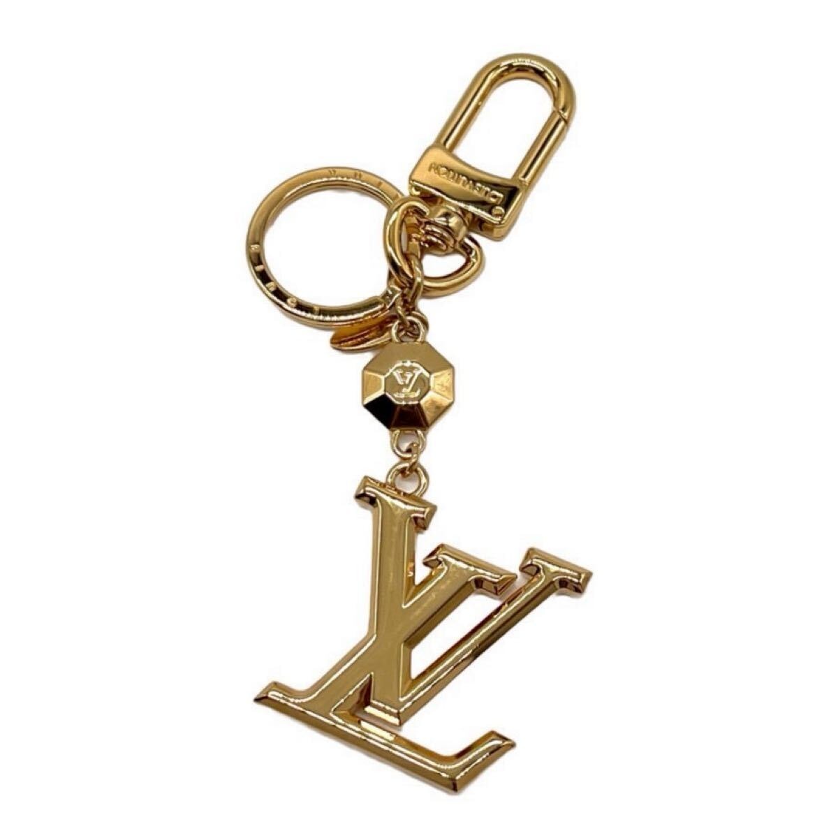 LOUIS VITTON ルイヴィトン ポルトクレ LV ファセット チャーム ゴールド M65216 DI0222 キーホルダー バッグチャーム LV ロゴ