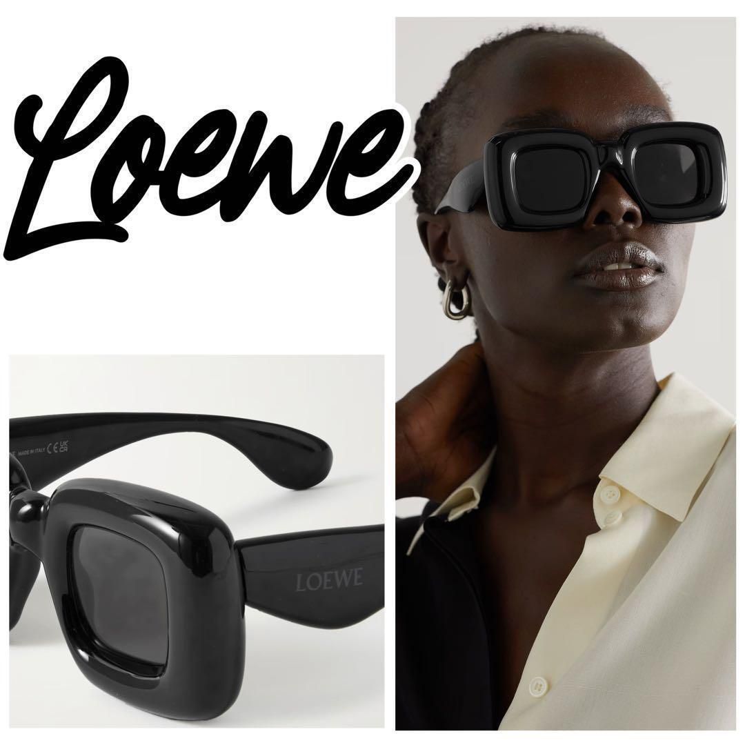 ❤️【未使用品！】大人気！LOEWE ロエベ　最終値下げ　サングラス 黒 グリーン LOEWE - ロエベ サングラス サングラスの通販 by BRANDOFF