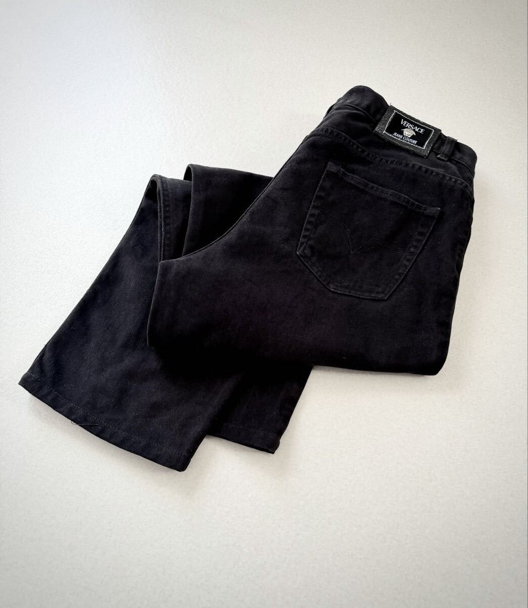 ITALY製 “ VERSACE ” BLACK DENIM STRAIGHT OLD VINTAGE イタリア製 ベルサーチ ブラックデニム ストレート オールド ビンテージ 