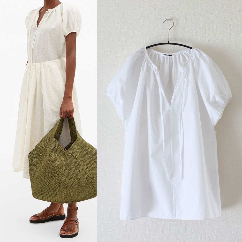 JIL SANDER／ジルサンダー／20SS／パフスリーブポプリンブラウス