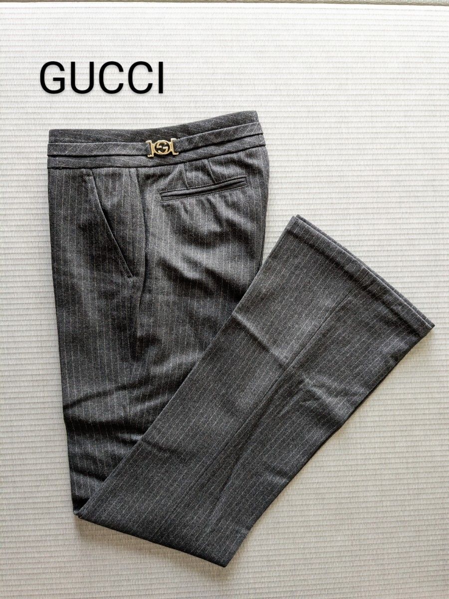 未使用に近い】新品同様 GUCCI フレアパンツ イタリア製 グッチ