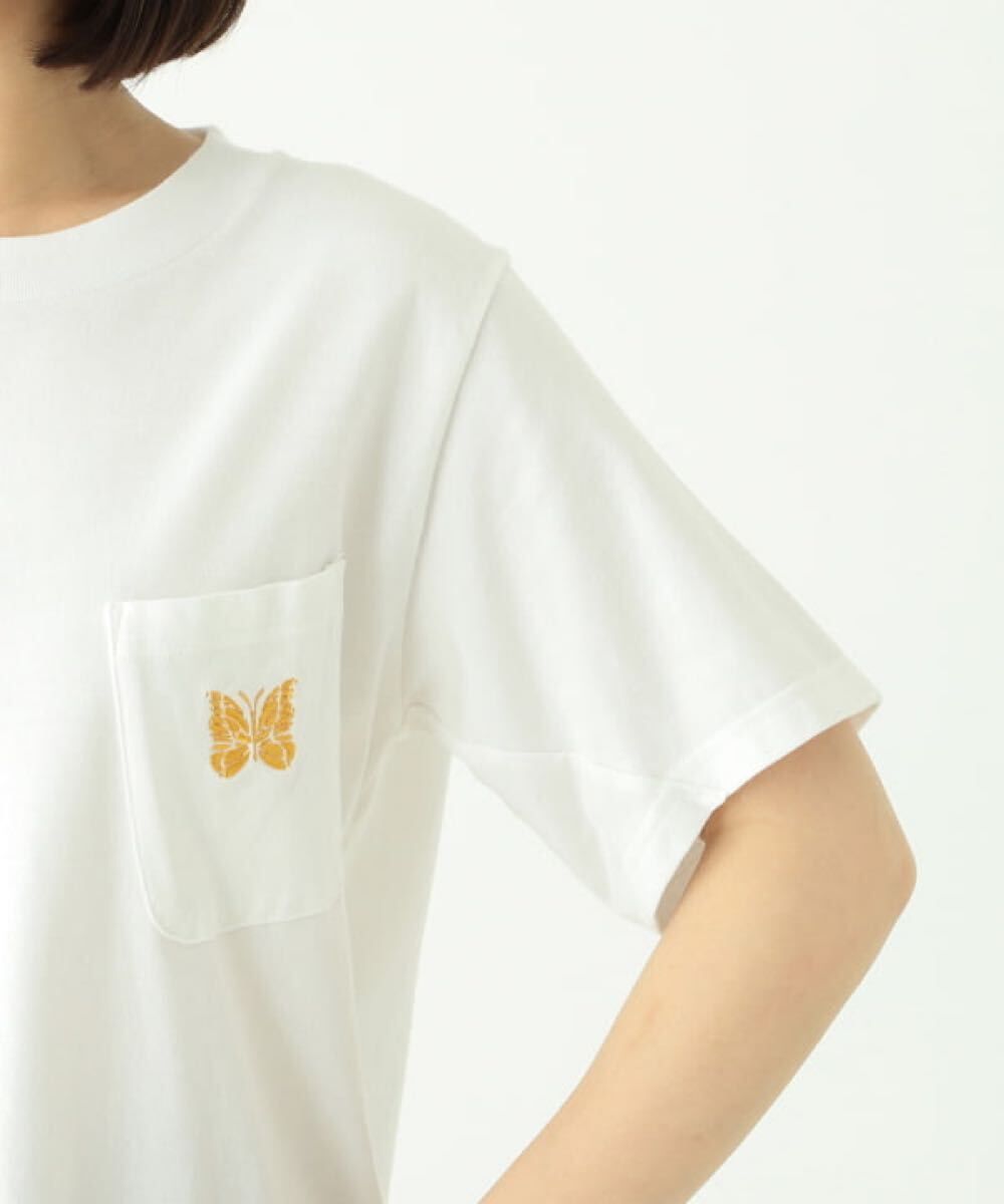 needles beams boy 別注　Tシャツ　ホワイト　パピヨン　L