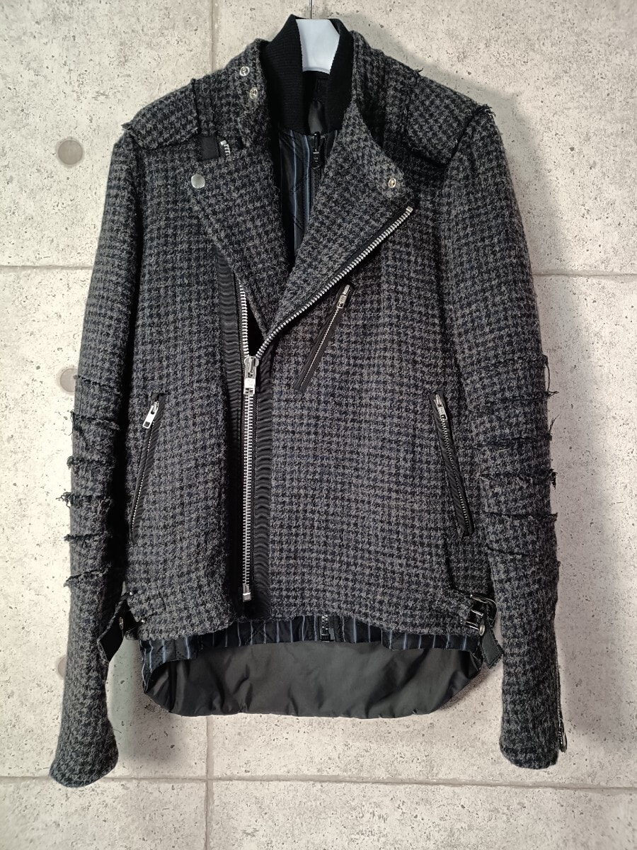 B (目立った傷や汚れなし)】Sacai サカイ ウールライダースジャケット