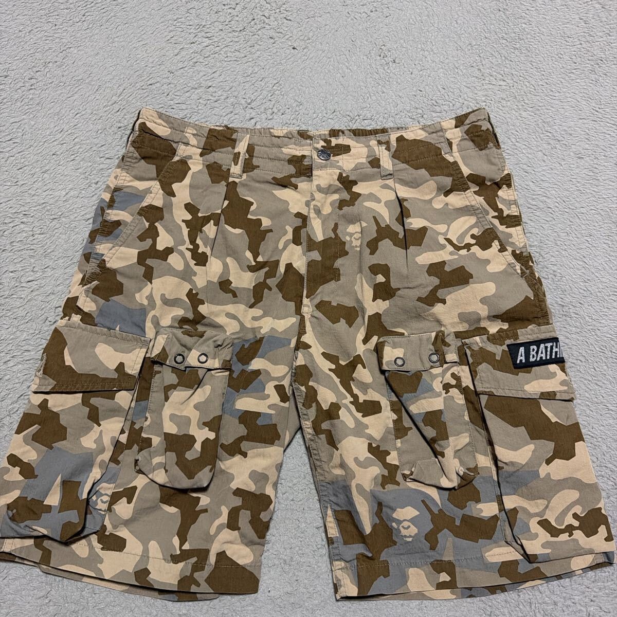 A BATHING APE x adidas Camo Jacquard Shark Denim Jorts 