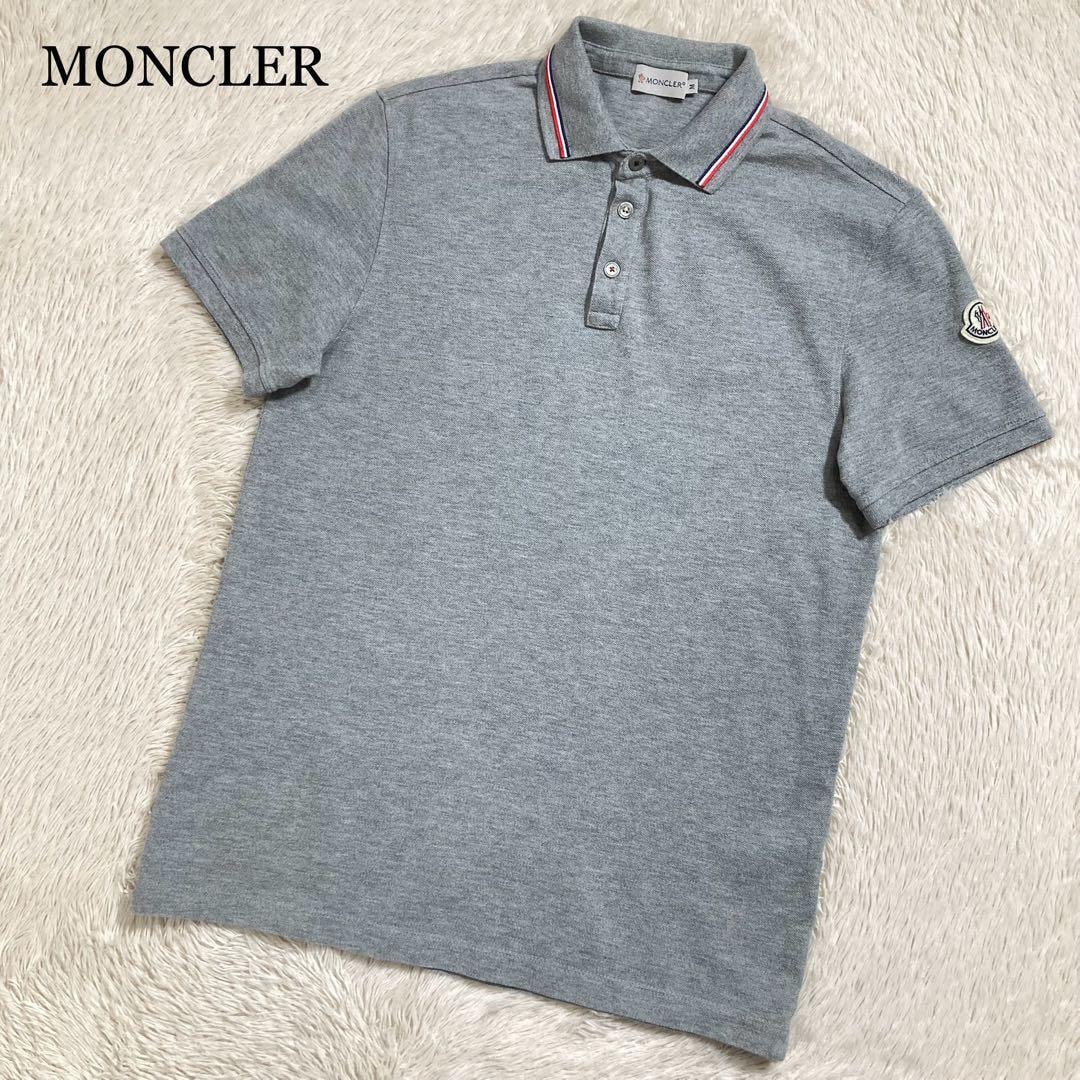 極美品 MONCLER モンクレール ポロシャツ 半袖 カノコ ロゴ コットン