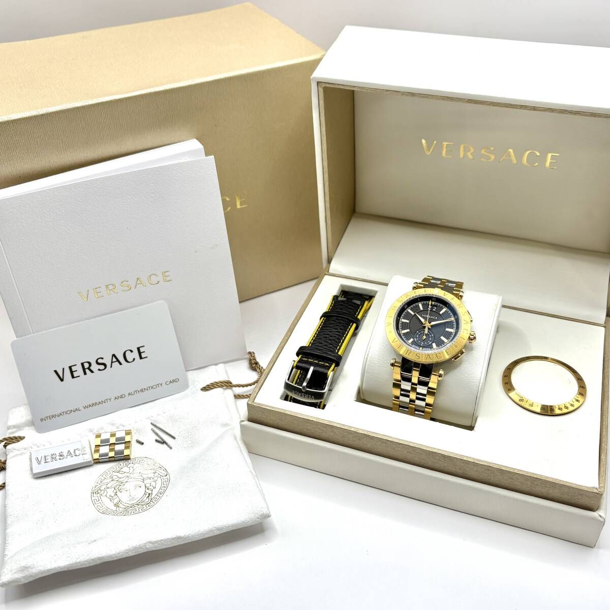 VERSACE ヴェルサーチ V-RACE SPORT VAH020016 SS/QZ 黒文字盤