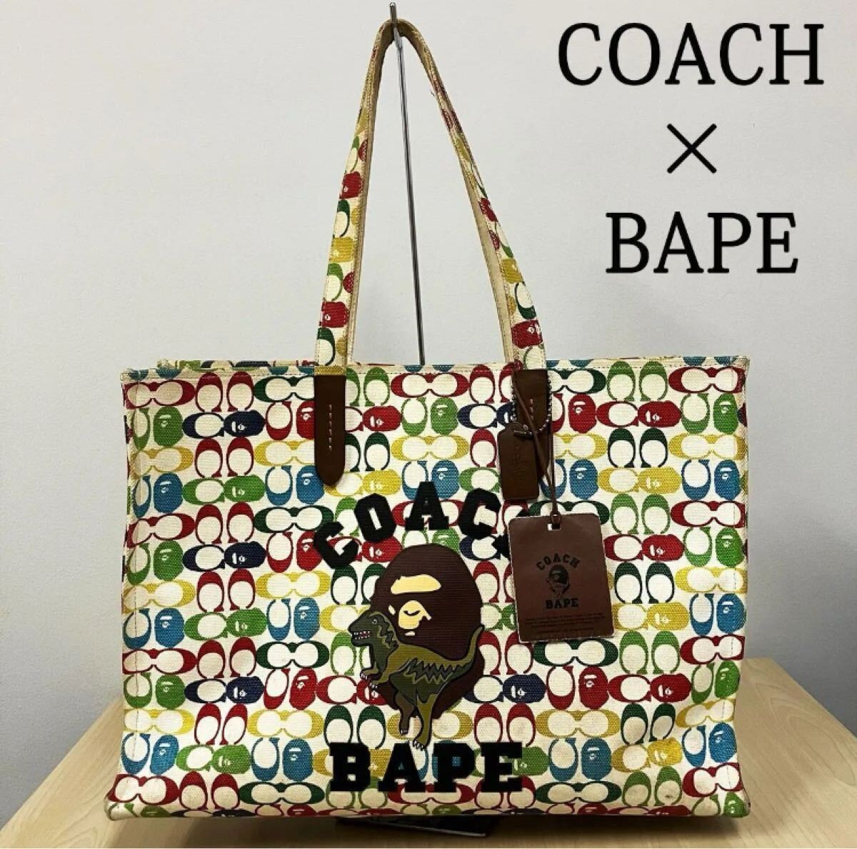 COACH（コーチ）BAPE（ベイプ）エイプ　キャンバス　トートバッグ