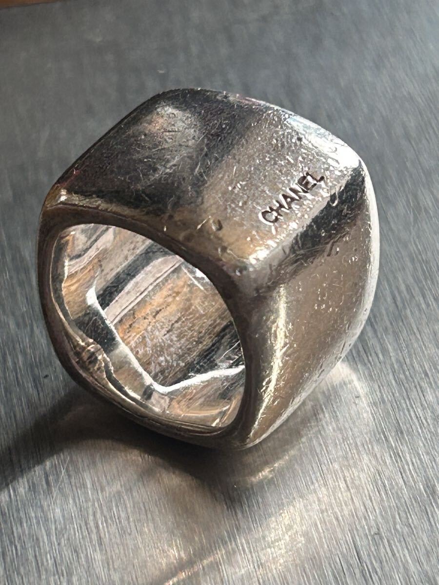 正規品 シャネル CHANEL silver 925 スクエア リング 重量34.32g 14号 指輪 ヴィンテージ アクセサリー シルバー 925