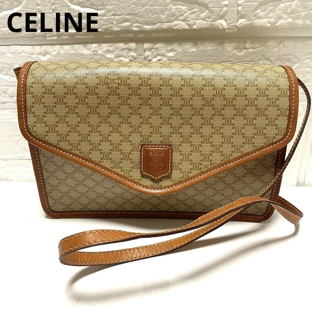 【美品】CELINE セリーヌ ショルダーバッグ マカダム柄 ブラウントリオンフ