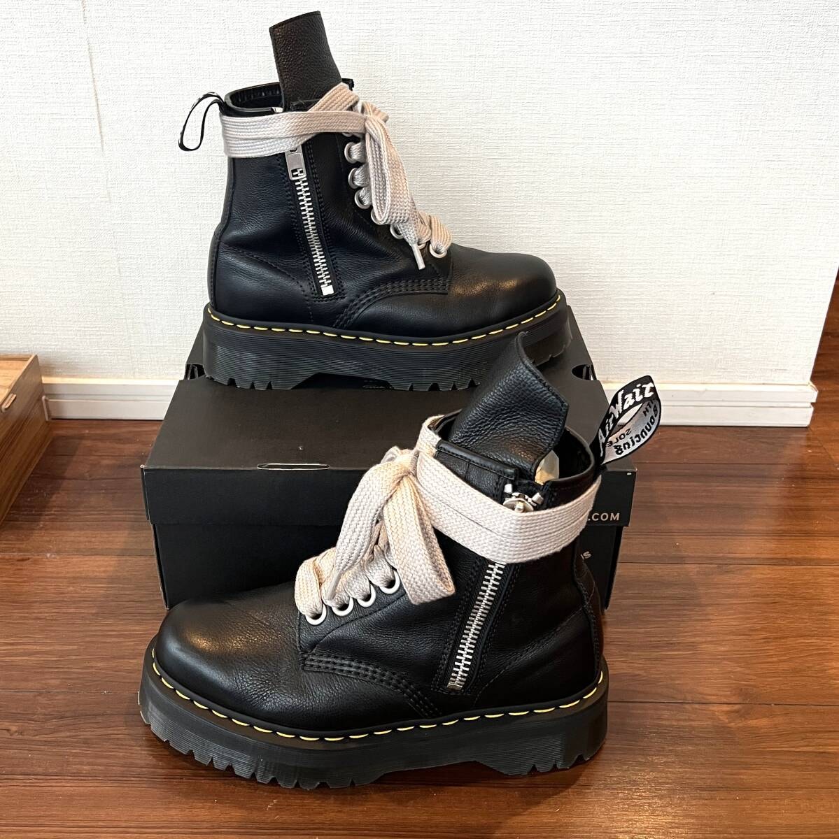 【27.0cm】Dr. Martens × Rick Owens QUAD SOLE JUMBO LACE BOOT BLACK ドクターマーチンリックオウエンスジャンボレースブーツブラック