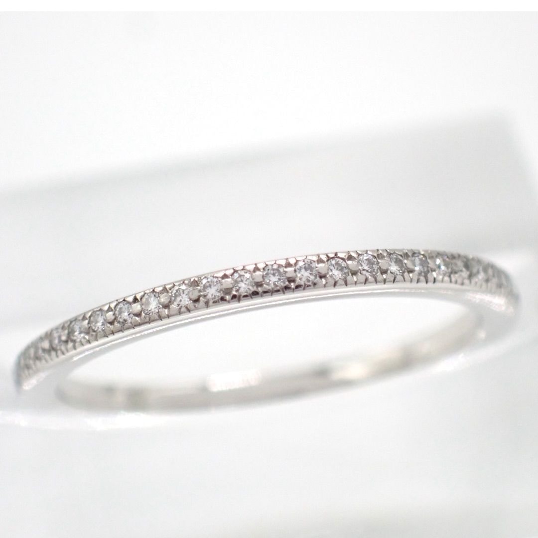 新品仕上げ ティファニー TIFFANY 6.5号 ハーフエタニティ ハーフサークル ハーフ ダイヤ ダイヤモンド リング Pt950 プラチナ 指輪 4468