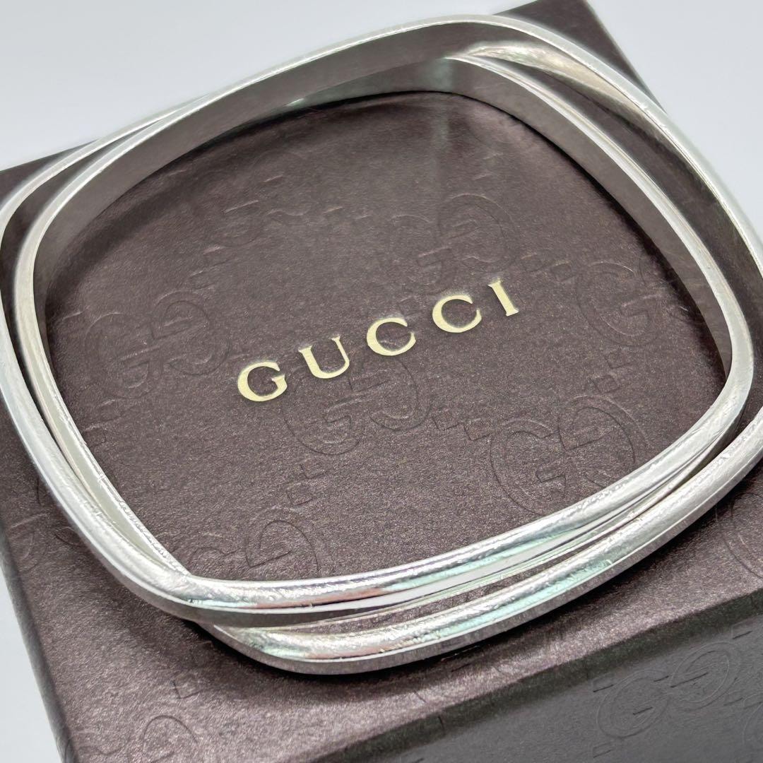 GUCCI グッチ スクエア 2連 バングル シルバー925