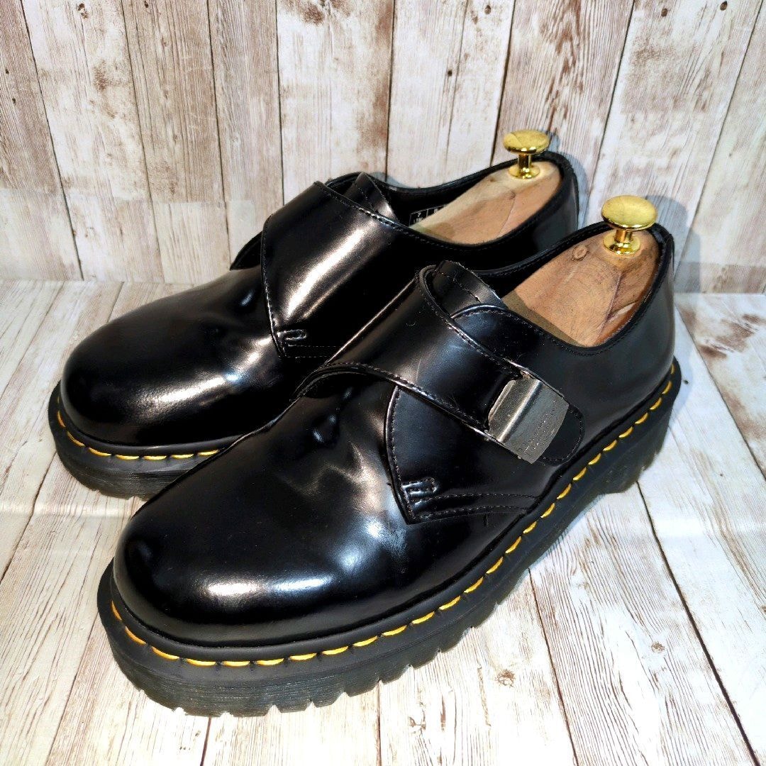 【Dr.Martens ドクターマーチン】FENIMORE LOW☆フェニモアロー☆レザーシューズ☆シングルモンク☆バックル☆黒☆UK7☆26cm