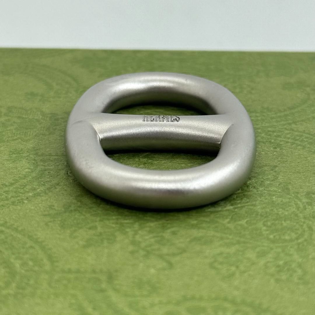 HERMES シェーヌダンクル スカーフリング シルバー 077423