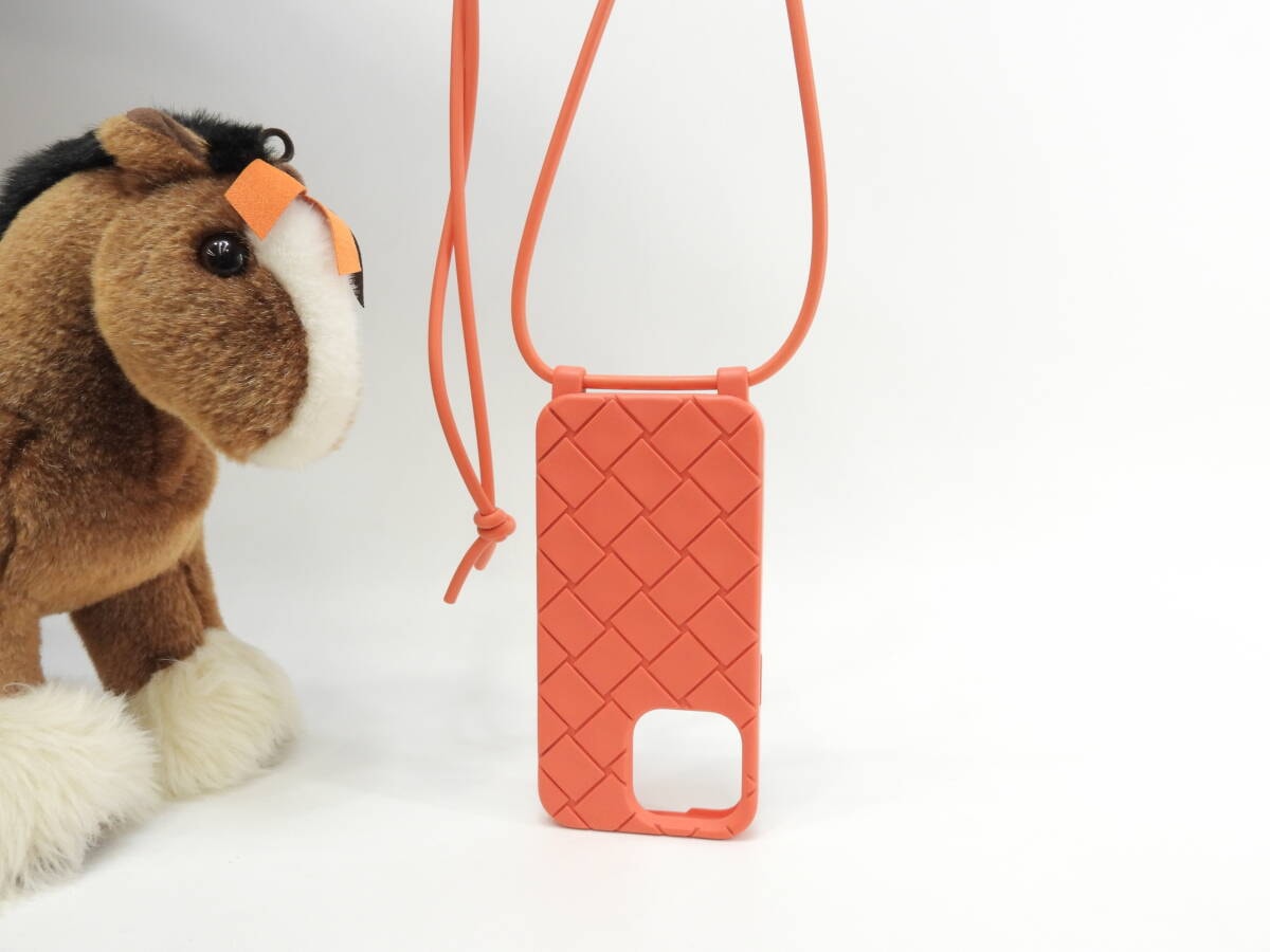 ボッテガヴェネタ s付iphone14Proケース 中イントレチャート シリコン橙 カバー@ 20