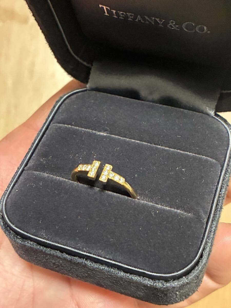 ティファニー　Tワイヤーリング　ダイヤ　k18