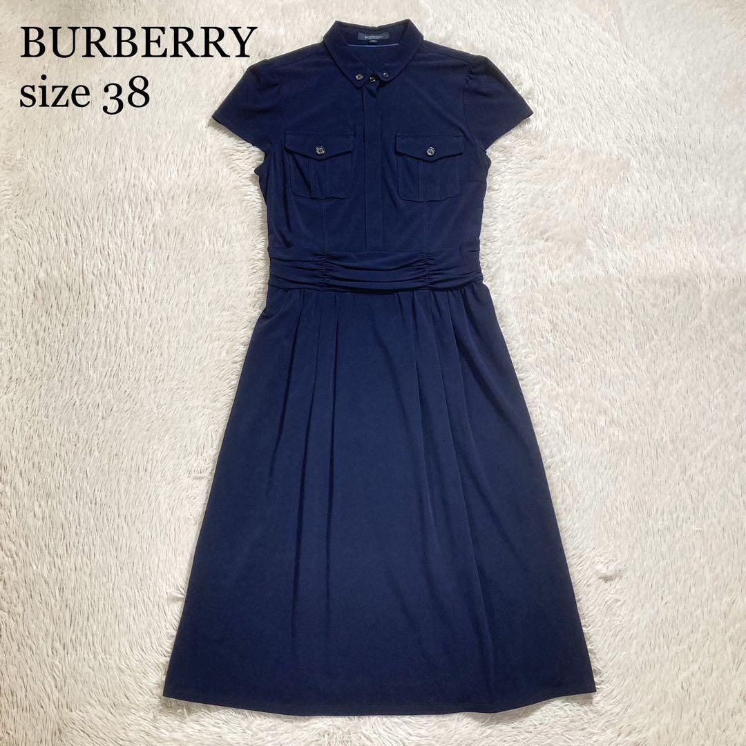 美品 BURBERRY バーバリー シャツワンピース ドレス ノバチェック ストレッチ 半袖