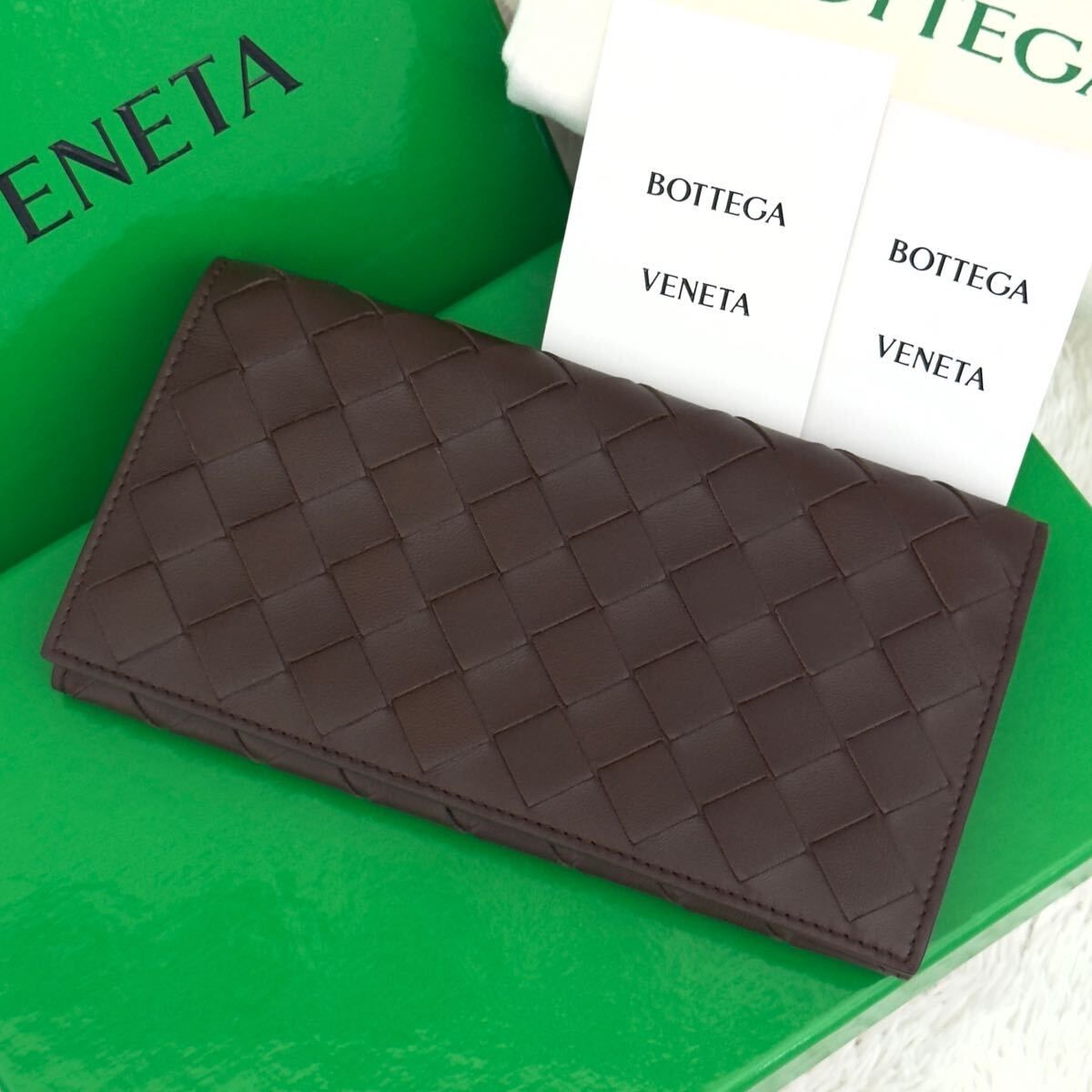 ☆新品級☆RFID内蔵 BOTTEGA VENETA イントレチャート ボッテガヴェネタ レザー 長財布 ウォレット