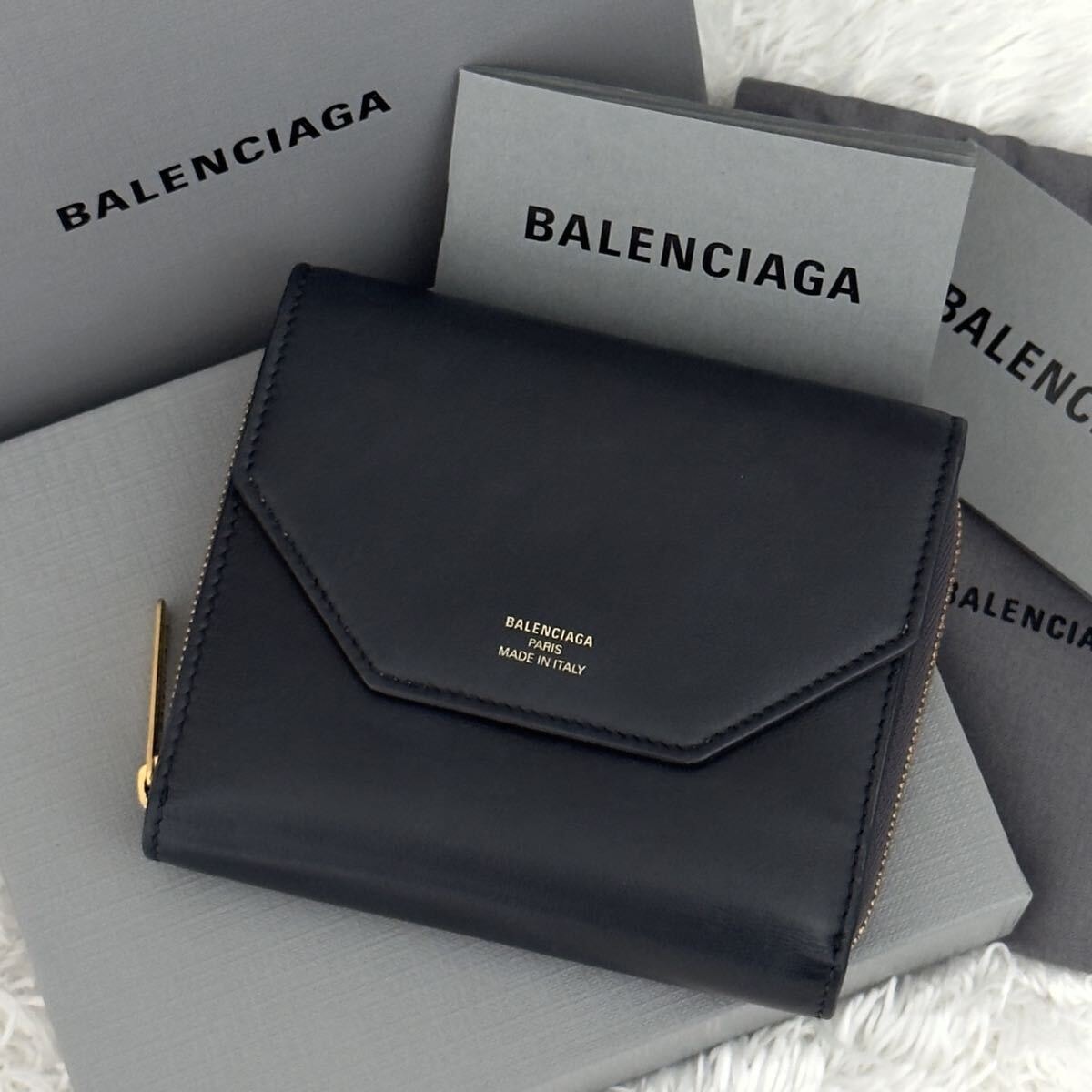 ☆現行☆BALENCIAGA バレンシアガ 財布ENVELOPE フラップ レザー エンベロープ