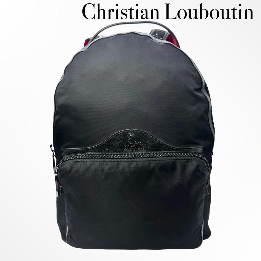 Christian Louboutin クリスチャンルブタン スタッズ リュックサック デイパック バックパック メンズ ブラック系×レッド系 A4