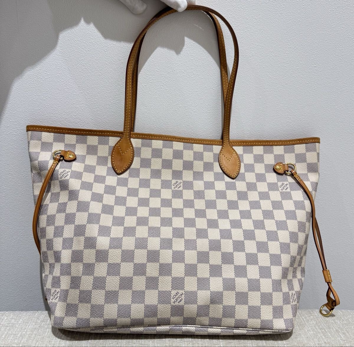 Louis Vuitton ルイヴィトン ネヴァーフルMM N51107 ダミエ・アズール 旧型 中古 角スレ・黄ばみあり
