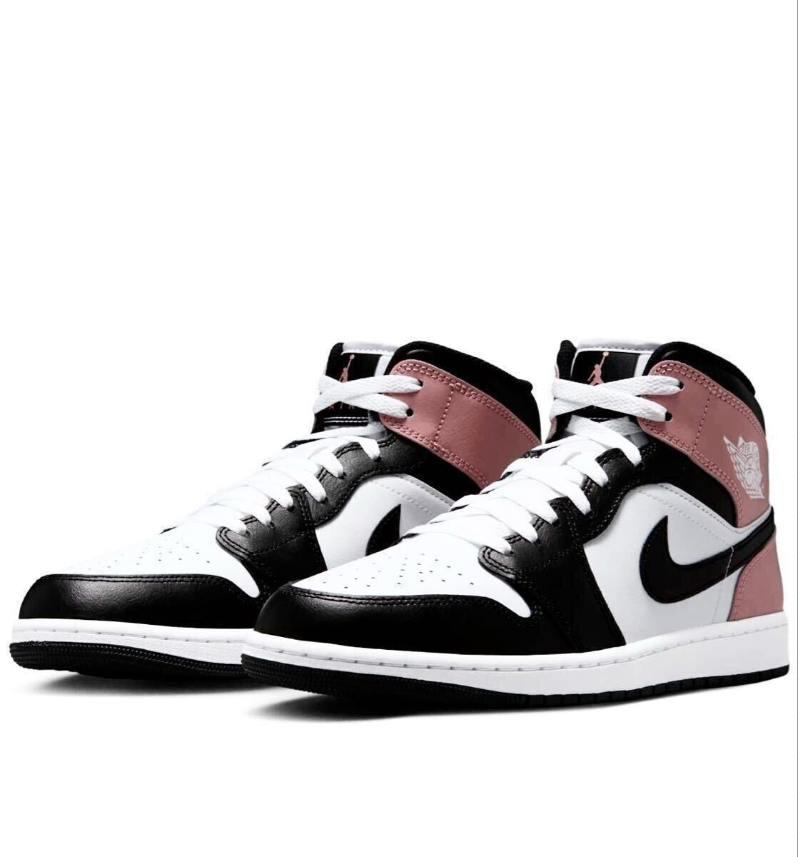 ☆送料込■新品28.5cm■ナイキ エア ジョーダン１MID ホワイト/ラストピンク/ブラック AIR JORDAN 1 【定価.18700円】