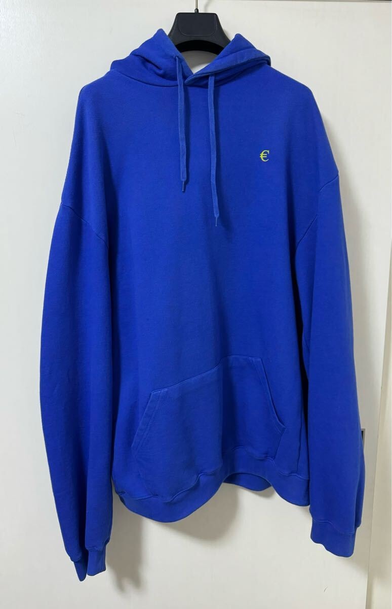 VETEMENTS ユーロロゴ オーバーサイズ フーディ プルオーバーパーカー サイズS 本物