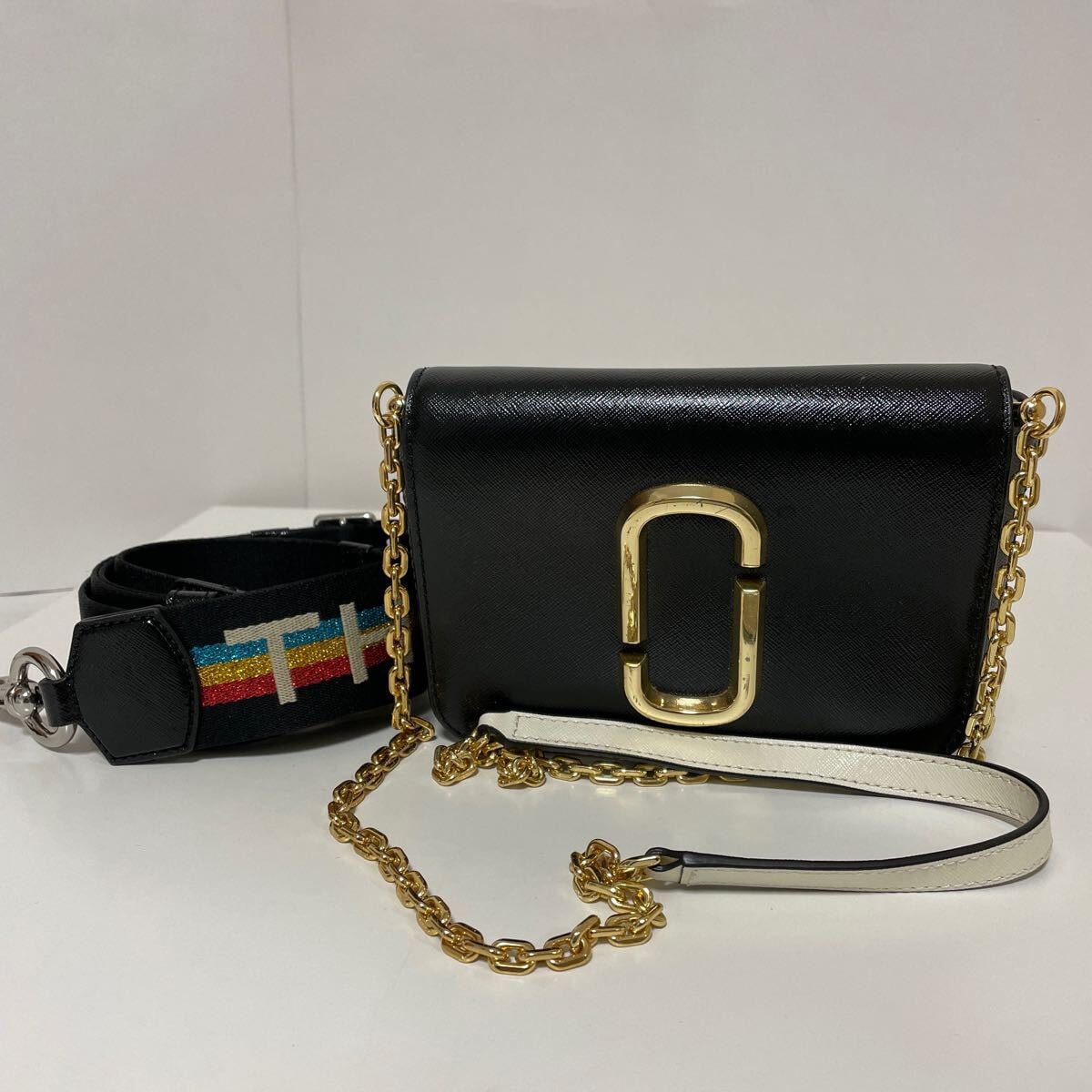MARC JACOBS マークジェイコブス ショルダーバッグ ヒップショット ブラック/ホワイト 中古