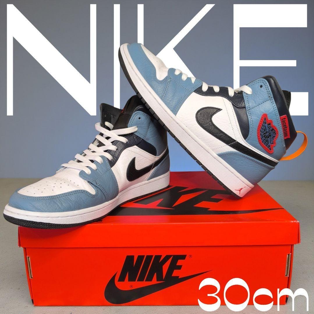 ファセッタズム × ナイキ エアジョーダン1 ミッド "ホワイト/ネイビー"