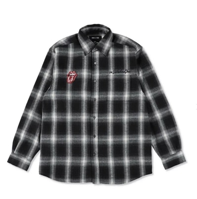 Rolling Stones x WIND AND SEA Flannel シャツ ウィンダンシー BLACK S