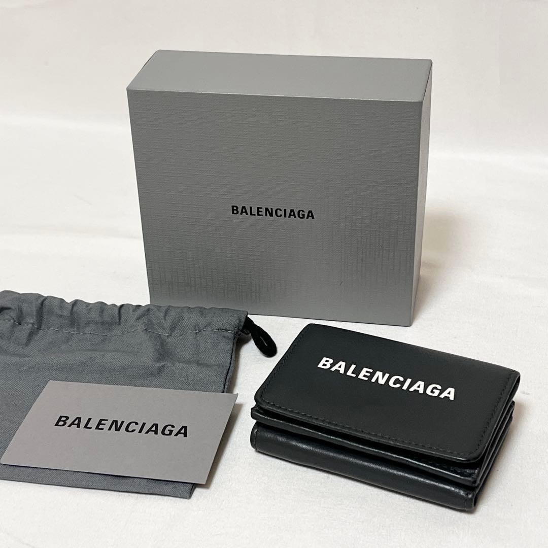 BALENCIAGA バレンシアガ 三つ折り財布 コンパクト レザー グレー 511921