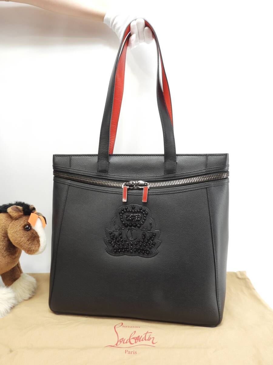 クリスチャンルブタン トートバッグ Cabado レザー黒 メンズ バックパック 美品@ 3