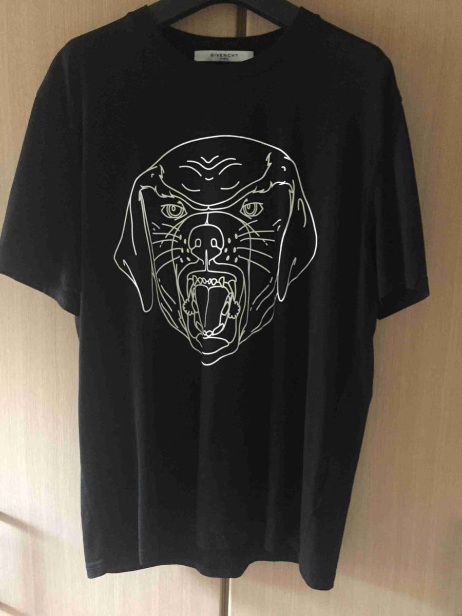 国内正規 限定 17SS GIVENCHY ジバンシー ジバンシィ ROTTWEILER ロットワイラー モノクロ ライン Tシャツ XL