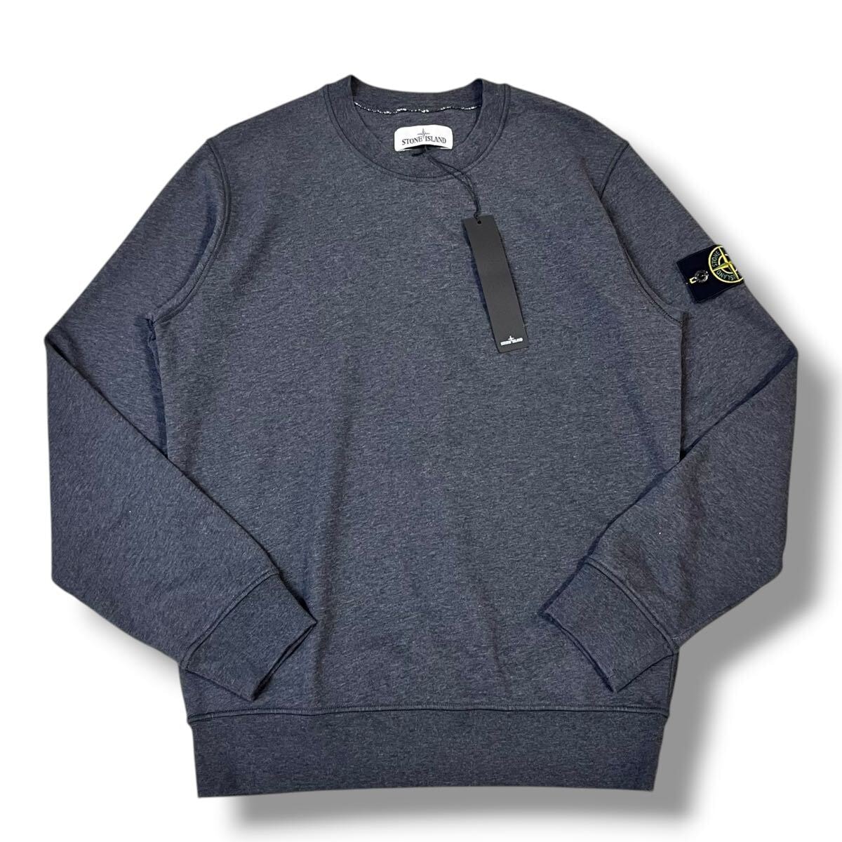 【新品】STONE ISLAND(ストーンアイランド) 2020SS クルーネック スウェットシャツ グレー M コンパスロゴ プルオーバー トレーナー 正規品