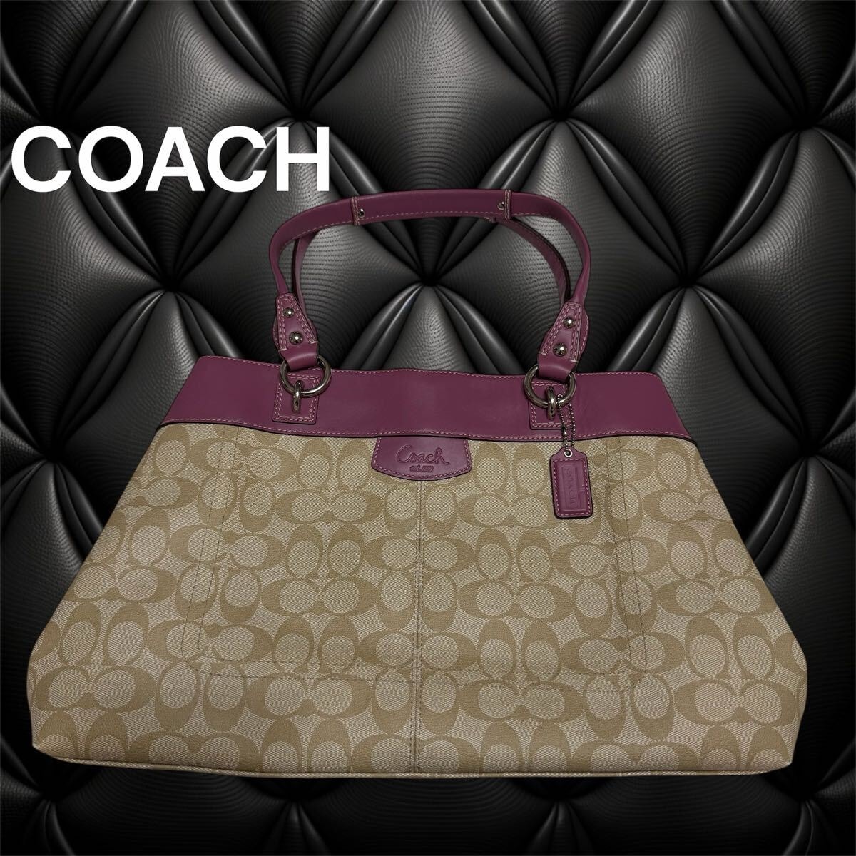 COACH コーチ ミニシグネチャー ブラック 黒 シルバー金具 キャンバス /レザー F3J-6341 ショルダーバッグ ポシェット レディース 601889 【中古】 COACH コーチ ミニシグネチャー ブラック 黒 シルバー金具 キャンバス