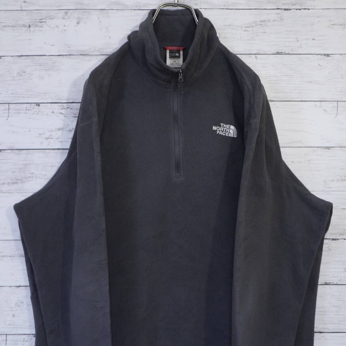 THE NORTH FACE ノースフェイス POLARTEC ポーラテック ハーフジップ プルオーバー インナーフリース MENS L チャコールグレー 20202412