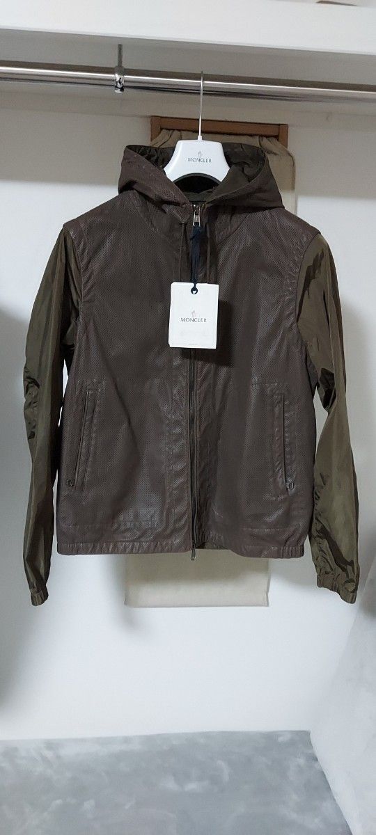 正規品 極美品 希少 限定 MONCLER AGRIATES モンクレール アグリアテス レザー ナイロン ジャケット ダウン 