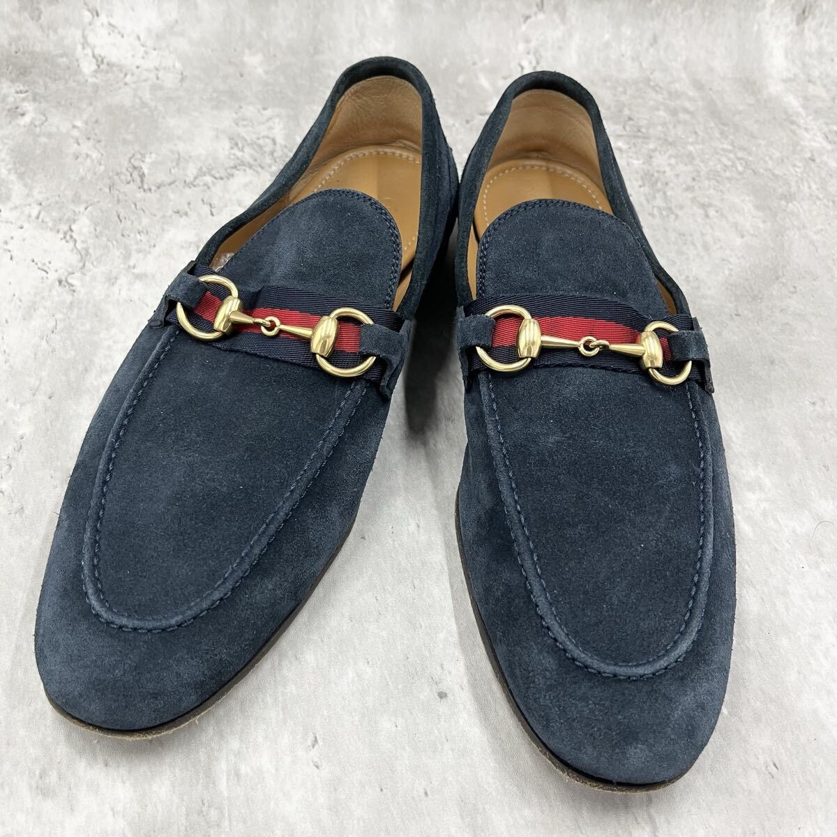 GUCCI グッチ ホースビットローファー ネイビー スエード 6 1/2