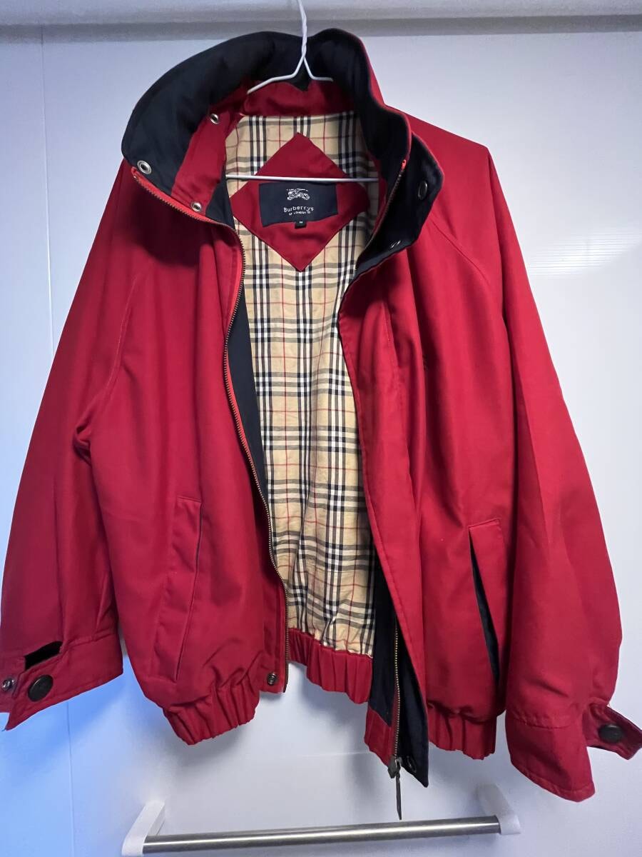 BURBERRY LONDON バーバリーロンドン 中綿ブルゾン アウター ジャケット ノバチェック Mサイズ メンズ カラー レッド