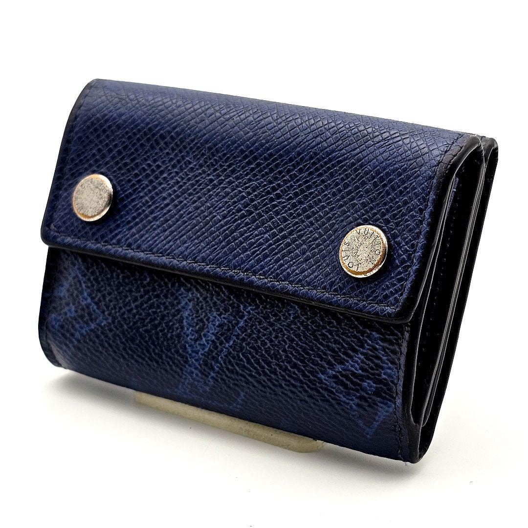 ルイヴィトン　ディスカバリーコンパクトウォレット　タイガラマ　ブルー　青　財布　B355