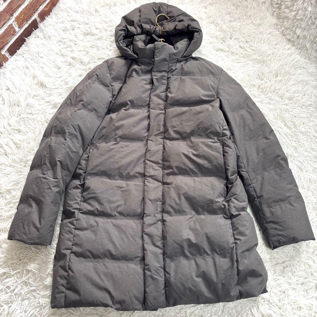 美品　UNIQLO　ユニクロ シームレスダウンコート 防寒 XL グレー灰　希少サイズ　大きいサイズ　ダウンコート　フード
