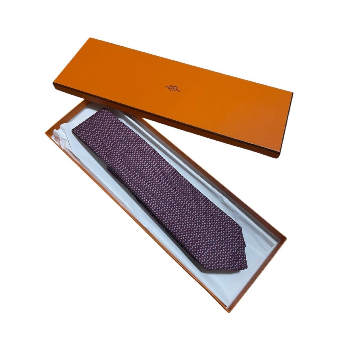 新品・未使用(ワケあり)】HERMES 箱付 新品 未使用 ネクタイ