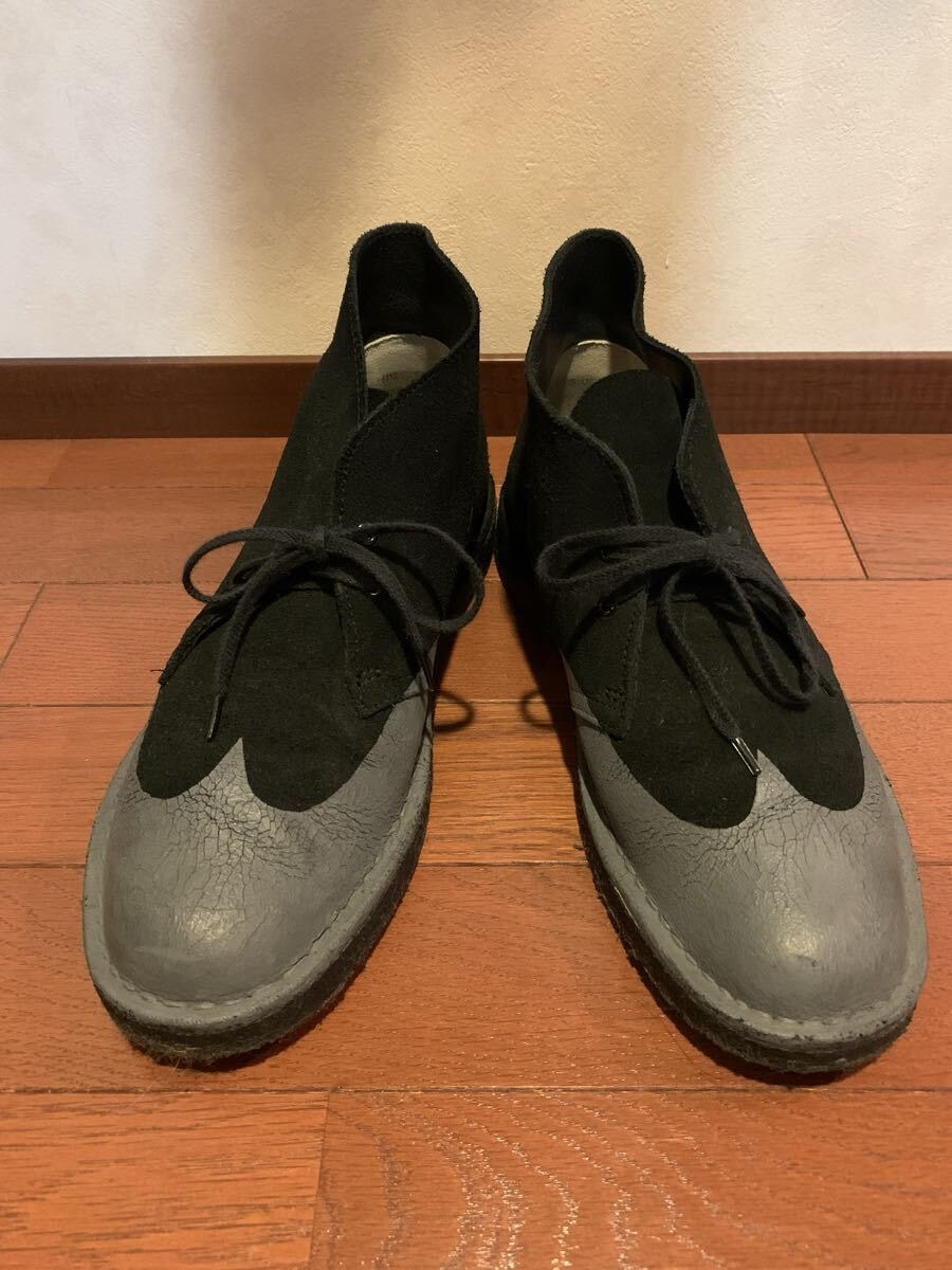 本物レア美品sacaiサカイ×Clark'sクラークスデザートブーツ黒シルバーペイント