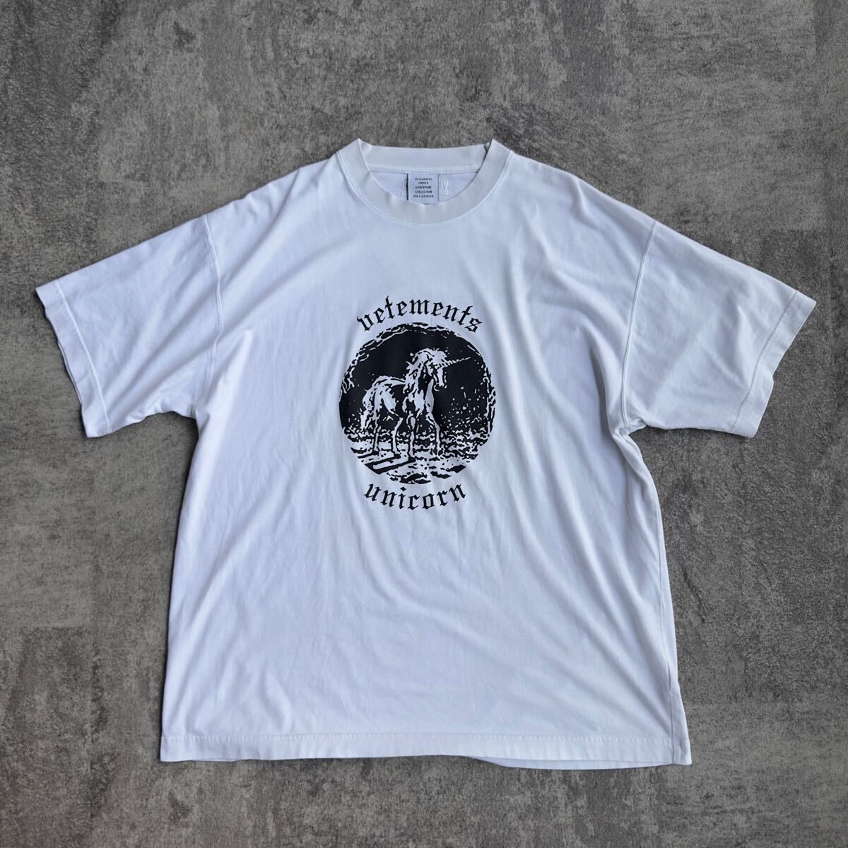 【VETEMENTS】22SS DOUBLE UNICORN T-Shirt S ヴェトモン ダブルユニコーン Tシャツ ホワイト